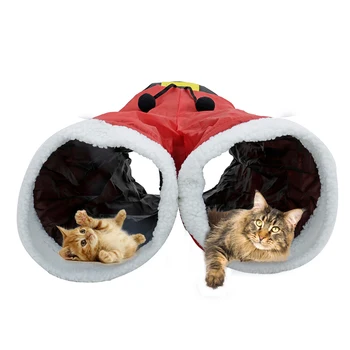 Vianočné Mačka Tunes Santa Claus Nohavice Dizajn Skladacia Interaktívne Hračky 3 Cute Cat Tunely Pre Mačiatka Stredná Červená Dlho Hračky