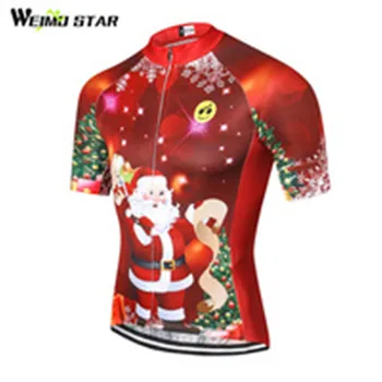 Vianočné MTB Bike Jersey pánske Cyklistické Oblečenie, Oblečenie 2017 Jersey Jazda na bicykli Top Maillot T-športové košele, Blúzky, Červená
