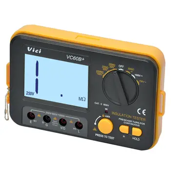 Vici VC60B+ digitálny earthmeter Izolačný Odpor Tester Megohmmeter Ohmmeter Voltmeter DVM 1000V 2 G w/ LCD Podsvietenie