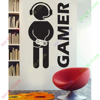 Video hry Hry Hráč Stenu Odtlačkový Art Decor Vinylové Nálepky na stenu kotúča, pre chlapcov izbu