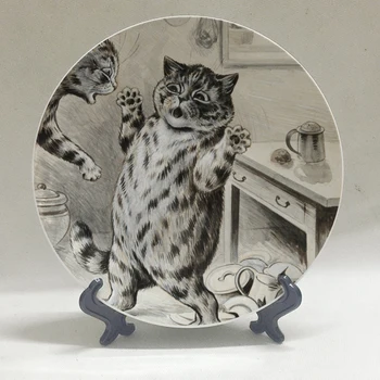 Viktoriánskej éry illustrator z antropomorfné mačky dekoratívne dosky Louis Wain design pattern ploche ozdobu dosky 8 palec