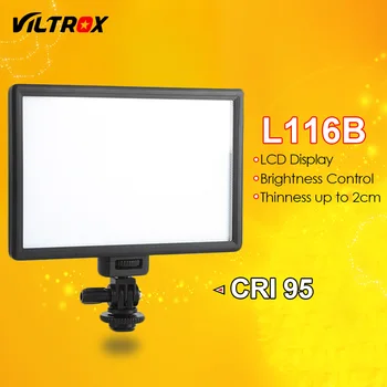 Viltrox L116B Kamera Super Slim LCD Displej Stmievateľné Studio LED Video Svetlo Lampy Panel pre Kameru DV Videokamera DSLR Foto