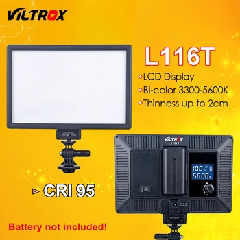 Viltrox L116T LED Video Light Ultra tenký LCD Bi-Color & Stmievateľné DSLR Štúdiové LED Svetlo na Čítanie Panel pre Kameru DV Videokamera