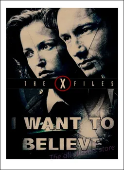 Vintage Classic Film X-Files Chcem Veriť Plagát Bar Domova Retro Kraft Papier Maľovanie Na Stenu, Nálepky.5077