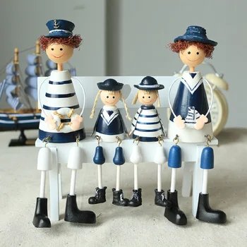 Vintage Domov Dekor Drevo Plavidlá Artesanato Navy Visí nohy bábika darček ozdoby miniaturas manualidades Maľovanie miniatúrne Bábiky