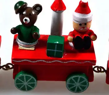 Vintage Drevo, Drevené Vianočné Ozdoby, Vianočné Dekorácie Santa Mini 4 Vlaky narodeninovej party dekor deti láskavosti výplň taška