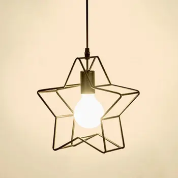 Vintage E27 Nordic Módne Železa Jedlo Prívesok lampa Osobné Tvorivé Star Prívesok svetlo pre Reštaurácia, kaviareň Spálne