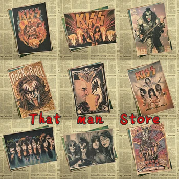 Vintage Poster Kiss kapela Kraft retro Európskej a Americkej hudby tím star klasické dekoratívne maľby retro plagátu 30x21cm