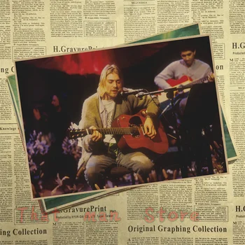 Vintage Poster Nirvana Kurt Cobain ubytovni Kraft Rock Orchester dekoratívne maľby Plagát retro plagátu 30x21cm