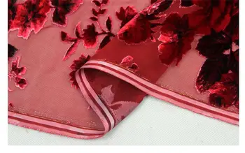 Vintage rose red velvet textílie high - end moruša hodvábny zamat šatku cheongsam tkaniny sukne veľkoobchod vysoko kvalitné hodvábne tkaniny