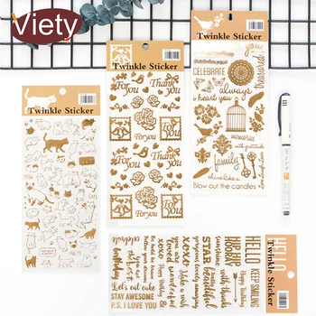 Vintage Zlato zvierat, papierové nálepky package DIY denník dekorácie-nálepky plánovač album scrapbooking kawaii 04