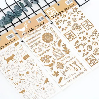 Vintage Zlato zvierat, papierové nálepky package DIY denník dekorácie-nálepky plánovač album scrapbooking kawaii 04