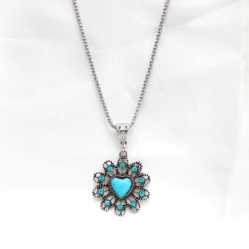 Vintage Šperky, Módne Drahokamu Geometrické Srdce Prívesok Náhrdelník Luxusný Náhrdelník XY-N422