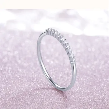 Visisap Jednoduché Tenké Ázia Prstene pre Ženy cubic zirconia snubný prsteň Biele Zlato farba Krúžok Módne Šperky Dropshipping VSR144