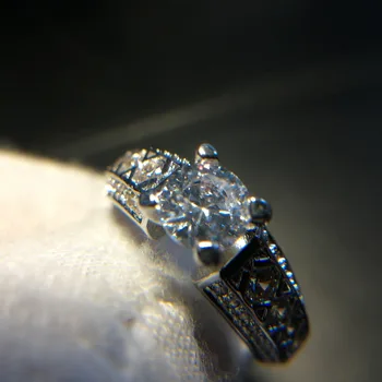 Visisap Luxusný Prsteň Retro Snubné prstene biele Zlato farebné Krúžky Pre Ženy ročníka zapojenie bague módne Šperky VSR177