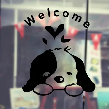 Vitajte detská Izba Psov Dvere Zábavné Nálepky na Stenu Domáce Dekorácie Pet Shop obtlačky Tapety pinturas murais D008