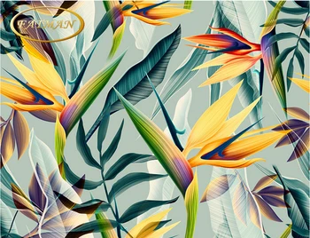 Vlastné 3D fotografie tapety Ručne Maľované tropickej džungli farebné leaf nástenná maľba spálňa reštaurácia tapety nástenná maľba abstraktných de parede