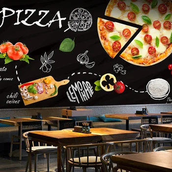 Vlastné 3d nástenná maľba Tabuli graffiti potravín pizza tému, tapety západnej reštaurácia, kaviareň kávu, občerstvenie, Kaviareň tapety nástenná maľba