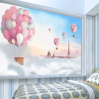 Vlastné 3D Plagát Tapety Cartoon Deti Miestnosti Dekorácie Ružová Hot Balón nástennú maľbu na Stenu Papier Dievčatá Spálňa Tapety Tlač