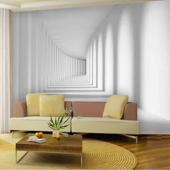 Vlastné Abstraktného výtvarného 3D Foto Tapety Priestoru Koridoru nástennú maľbu Office Obývacia Izba Gauč Pozadie Drevených Vlákien Tapety Roll