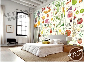 Vlastné abstraktných DE parede infantil veľké nástenné maľby ovocia a zeleniny, reštaurácia, kuchyňa stenu, vinylové, ktoré abstraktných DE parede