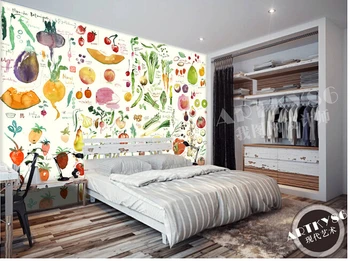 Vlastné abstraktných DE parede infantil veľké nástenné maľby ovocia a zeleniny, reštaurácia, kuchyňa stenu, vinylové, ktoré abstraktných DE parede