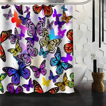 Vlastné Elegantné Motýľ Sprchový Záves Multi Veľkosť kúpeľňa záclony