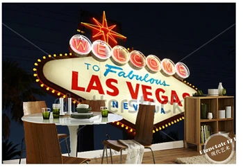 Vlastné foto tapety, Vítame vás na Rozprávkové Las Vegas veľké nástenné vinylové tapety Abstraktných de parede pre obývacia izba TV na stenu