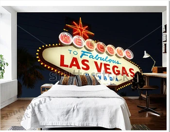 Vlastné foto tapety, Vítame vás na Rozprávkové Las Vegas veľké nástenné vinylové tapety Abstraktných de parede pre obývacia izba TV na stenu