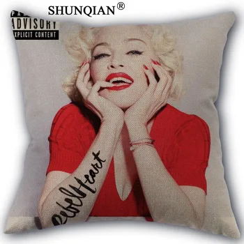 Vlastné Madonna obliečka na Vankúš office Svadobné posteľná bielizeň gauči Vintage vankúš/kryt domov dekoratívne 45x45 Jednej Strane