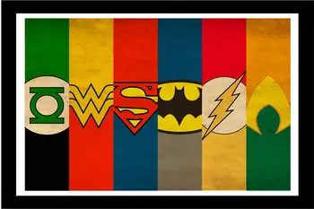Vlastné Plátno na Stenu Dekor DC Comics Plagát Justice League Samolepky na Stenu Flash Wonder Žena Obtlačky Batman Wallpaper Superman nástenná maľba
