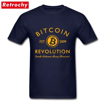 Vlastné Tlačené Tee Tričko Bitcoin T Shirt Revolúcie Samec Krátky Rukáv O-krku Eco Bavlna T-shirt Mužov Najlepší Britský Streetwear