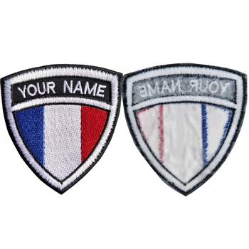 Vlastné Výšivky Francúzsko Názov Patch, 2 ks Osobné Vojenskej Číslo Tag Prispôsobené Logo ID Pre Viaceré Oblečenie Taška