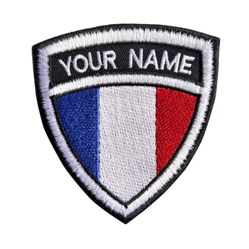 Vlastné Výšivky Francúzsko Názov Patch, 2 ks Osobné Vojenskej Číslo Tag Prispôsobené Logo ID Pre Viaceré Oblečenie Taška