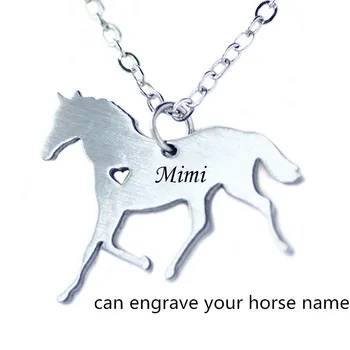 Vlastný Kôň Náhrdelník Z Nehrdzavejúcej Ocele, Šperky,Engrave Kôň Meno Pet Šperky,Vlastné Logo Animal Kôň Náhrdelník Dropshipping