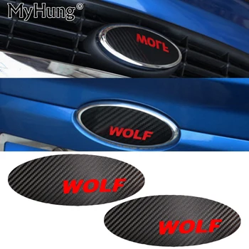 Vlk Logo Osobnosti Znak, Odznak Nálepka, 3D Carbon Fiber Predný a Zadný Kryt pre Ford Focus Auto Styling