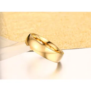 Vnox 6mm/8mm Gold-farba Nehrdzavejúcej Ocele Svadobné Zásnubné Prstene pre Milovníka Pár Šperky 2ks/veľa