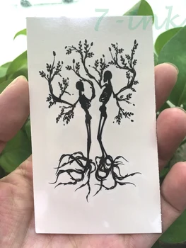 Voda Prenos falošné tetovanie v pohode lebky láska strom Nepremokavé Dočasné Tetovanie flash tetovanie pre ženu, muža, 10.5*6 cm