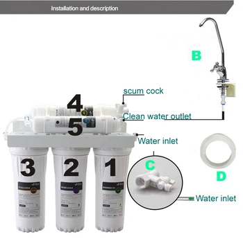 Voda, Čistička 5 Fáze Filtračné vložky PP UDF CTO UF T33 Systém Vodných Filtrov Pre Domácnosť priame čistička pitnej vody