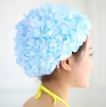 Vrecko Dievča Petal Plávanie Čiapky Lady Dlhé Vlasy Krásne 3D Kvet Plávanie Spp pre Ženy Krásne Dámske Kvetinové Plávať Spp Klobúk