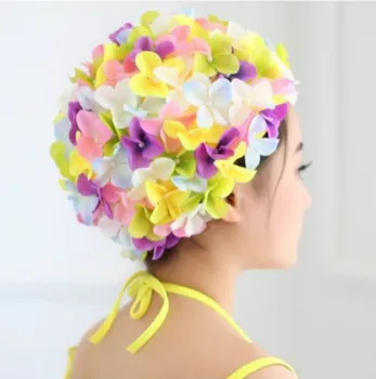 Vrecko Dievča Petal Plávanie Čiapky Lady Dlhé Vlasy Krásne 3D Kvet Plávanie Spp pre Ženy Krásne Dámske Kvetinové Plávať Spp Klobúk