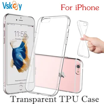 VSKEY 20pcs Transparentné TPU puzdro Pre iPhone 6 6 7 Plus Ultra Tenké, Mäkké Silikónové Telefónu Zadný Kryt 8Plus 5S SE X