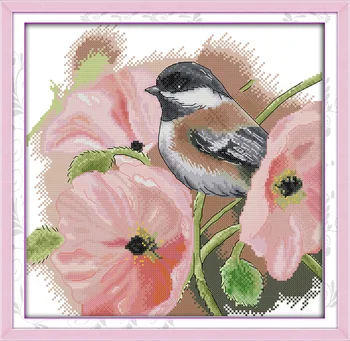 Vták s maku zvierat kvety maľovanie počíta tlač na plátno DMC 11CT 14CT súpravy Cross Stitch výšivky, výšivky Sady