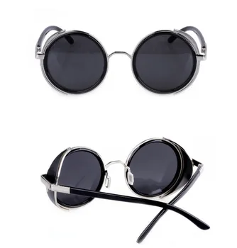 VWKTUUN Steampunk Okrúhle slnečné Okuliare Muži Ženy Vintage štýle Retro Zrkadlo Parný punk Okuliarov Muž, Žena, to Vonkajšie Slnečné Okuliare Oculos