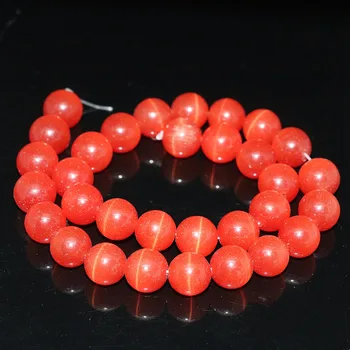 Vybrať veľkosť mačka oči 4,6,8,10,12,14 mm black & orange červené okrúhle korálky Mexickej opal crystal kameň voľné šperky jewelry14inch B1573