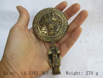 Vypracovať Čínskom Tibete antique brass dragon opasku , na odvrátenie smolu, Č. 8