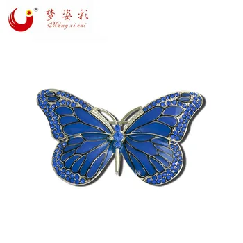Vysokej Kvality Crystal Hmyzu Blue Butterfly Pin brošňa pre ženy Drahokamu Broches pre svadobné Mujer Kolíky X0838