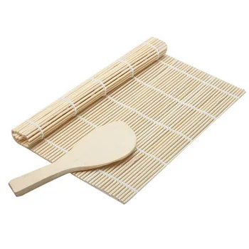 Vysokej Kvality Sushi Maker Nástroj Nastaviť DIY Sushi Koľajových Bambusové Rohože s Bambus Lyžice Zdravé Japonsko Kórea Domácej Kuchyni KC1322