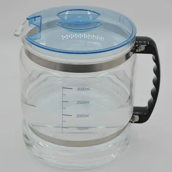Vysokej teplote odolného skla vedro vysoko transparentné 4 liter destilovanej vody stroj skleného pohára na vodu pálenici časti
