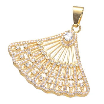 Vysoko kvalitnej medi s AAA Rakúskej cubic zirconia crystal vejárovité veľký prívesok pre ženy náhrdelník robiť strany šperky